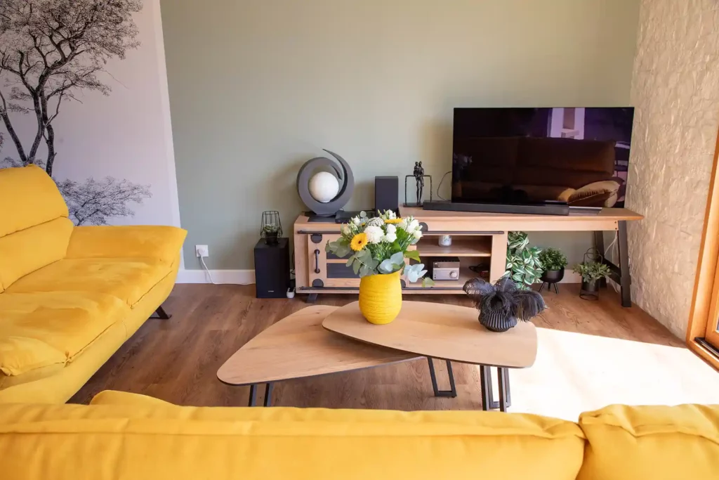 salon décoré par la décoratrice d'intérieur, se déplaçant en Champagne Ardenne et Loire-Atlantique